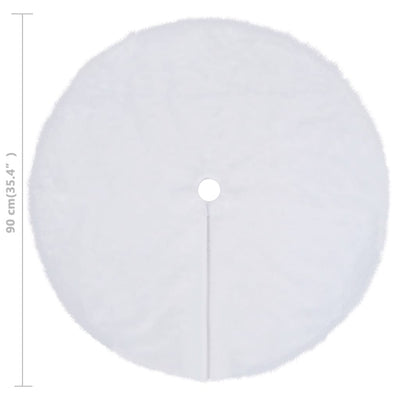 vidaXL Christmas Tree Skirt White 90 cm Faux Fur