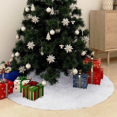 vidaXL Christmas Tree Skirt White 90 cm Faux Fur