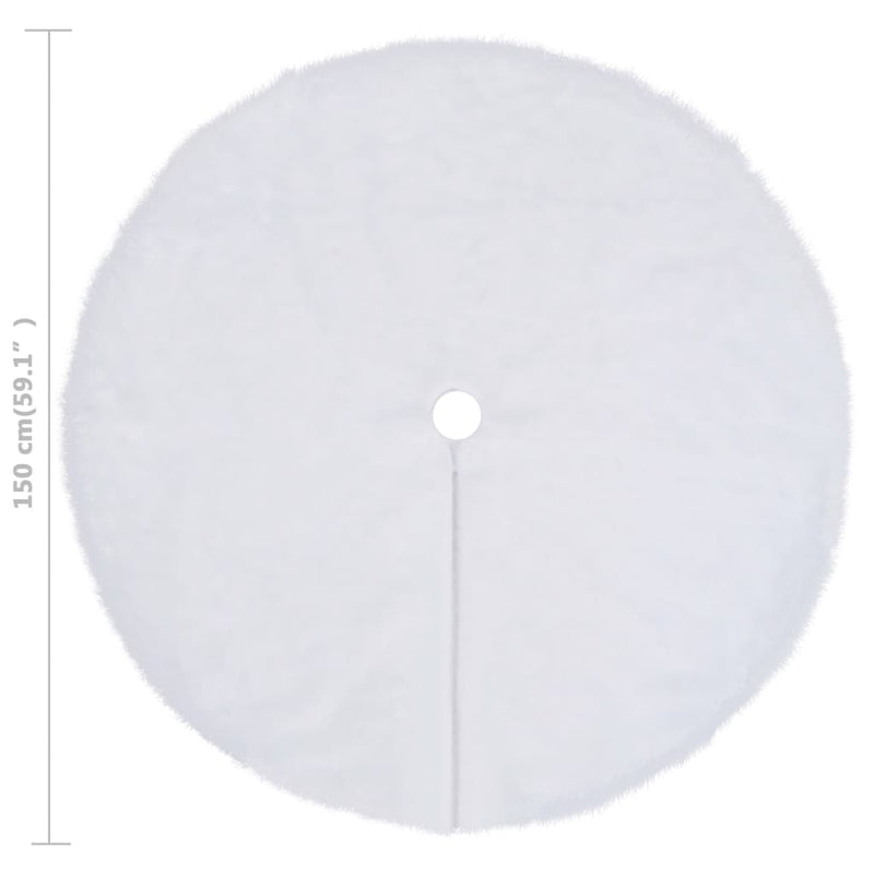 vidaXL Christmas Tree Skirt White 90 cm Faux Fur