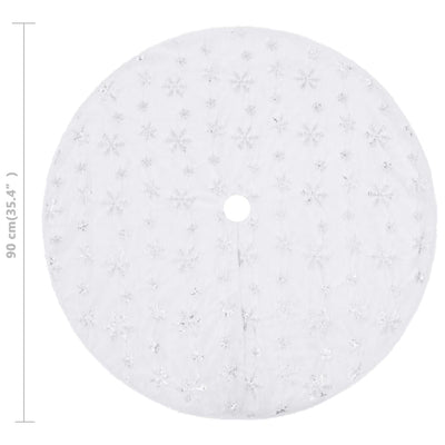 vidaXL Luxury Christmas Tree Skirt White 90 cm Faux Fur