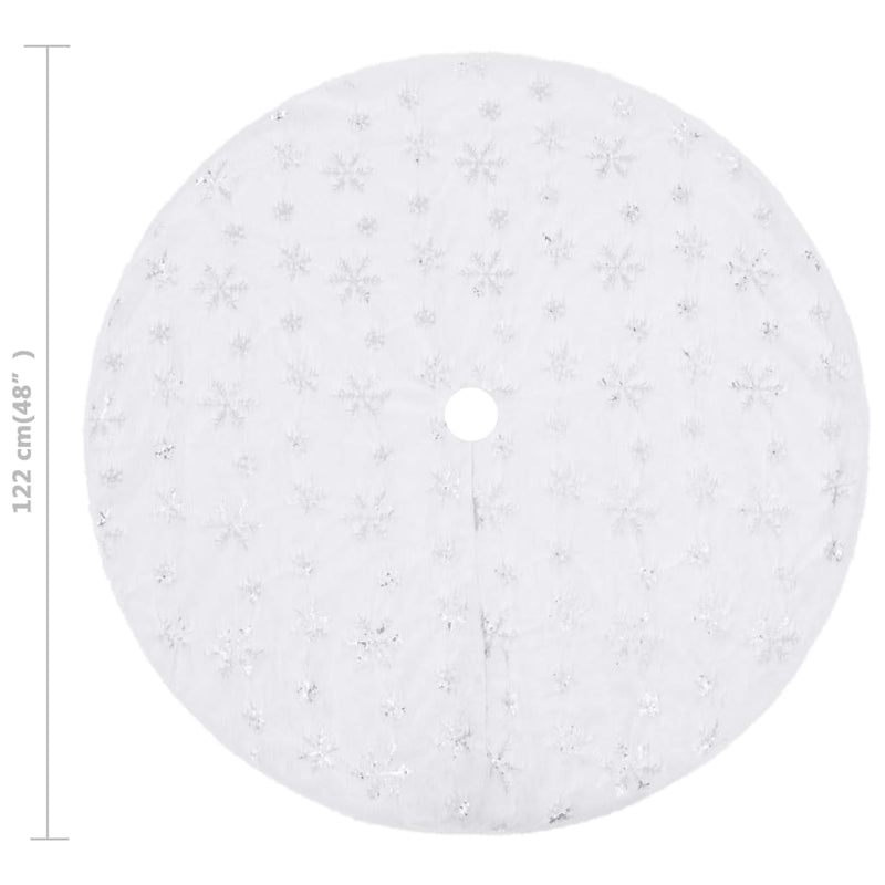 vidaXL Luxury Christmas Tree Skirt White 90 cm Faux Fur