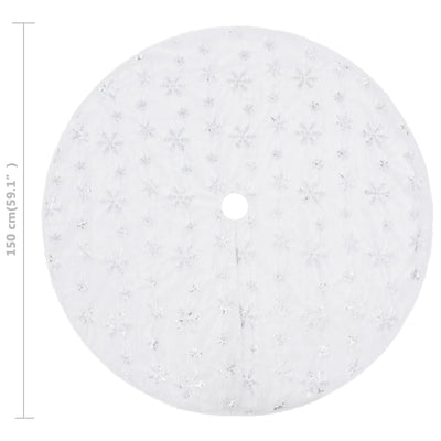 vidaXL Luxury Christmas Tree Skirt White 90 cm Faux Fur