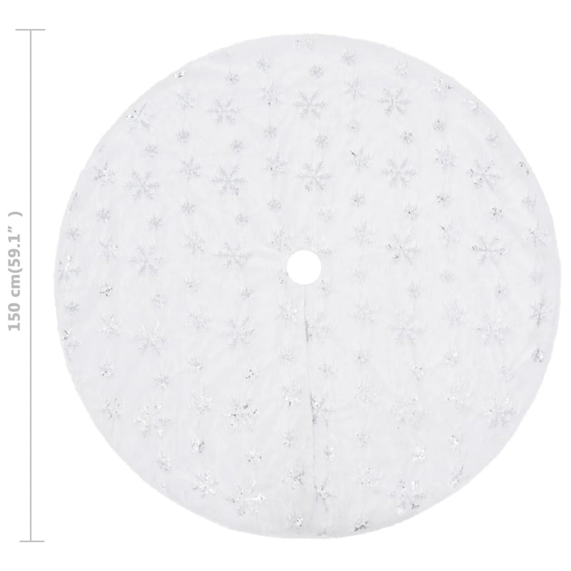 vidaXL Luxury Christmas Tree Skirt White 90 cm Faux Fur