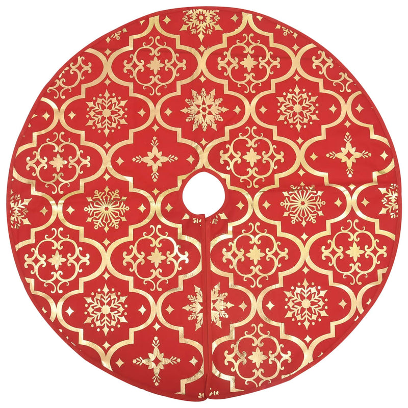 vidaXL Luxury Christmas Tree Skirt with Sock Red 150 cm Fabric