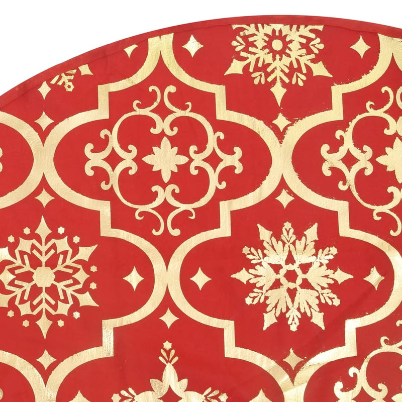 vidaXL Luxury Christmas Tree Skirt with Sock Red 150 cm Fabric