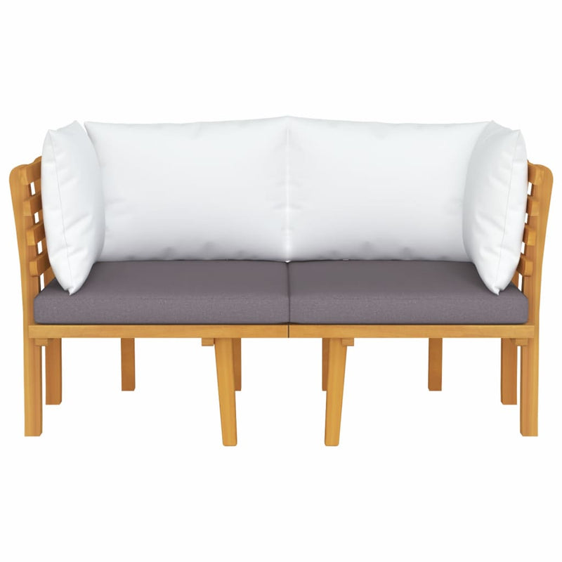 vidaXL 2-Seater Garden Sofa with Cushions Solid Acacia Wood