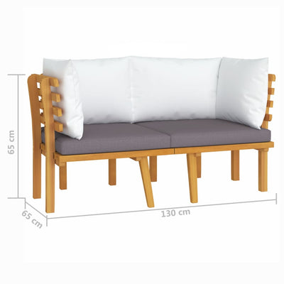 vidaXL 2-Seater Garden Sofa with Cushions Solid Acacia Wood