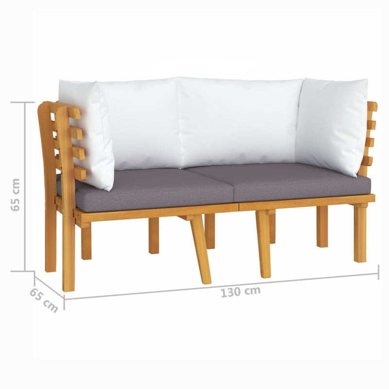 vidaXL 2-Seater Garden Sofa with Cushions Solid Acacia Wood