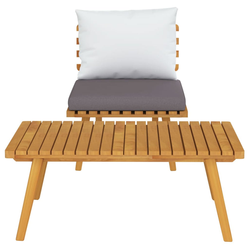 vidaXL 2 Piece Garden Lounge Set with Cushions Solid Acacia Wood