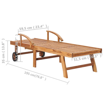 vidaXL Sun Loungers 2 pcs Solid Teak Wood