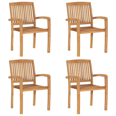 vidaXL Stacking Garden Chairs 8 pcs Solid Teak Wood