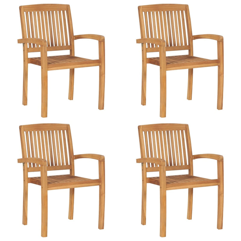 vidaXL Stacking Garden Chairs 8 pcs Solid Teak Wood