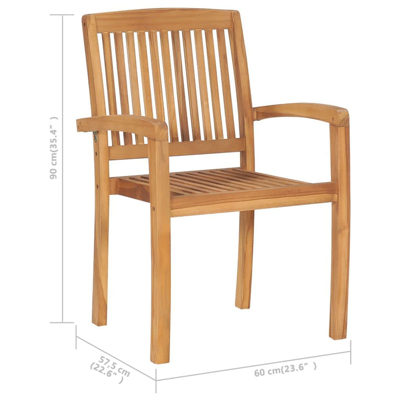 vidaXL Stacking Garden Chairs 8 pcs Solid Teak Wood