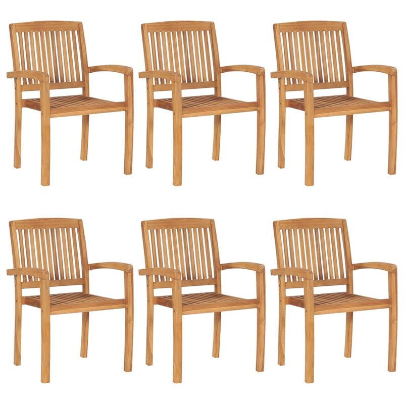 vidaXL Stacking Garden Chairs 8 pcs Solid Teak Wood