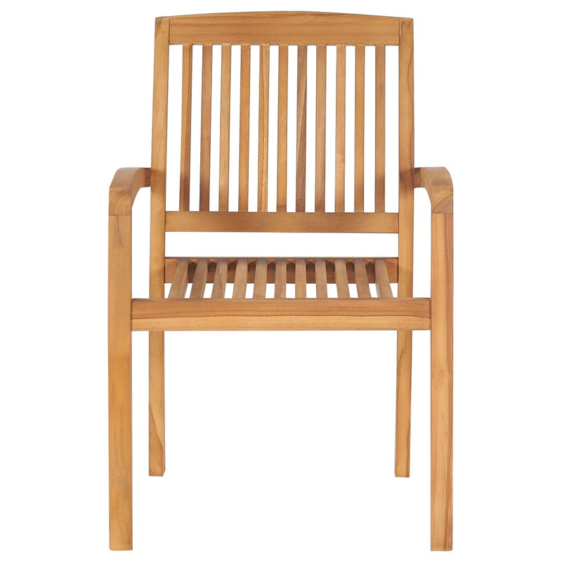 vidaXL Stacking Garden Chairs 8 pcs Solid Teak Wood