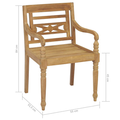 vidaXL Batavia Chairs 8 pcs Solid Teak Wood