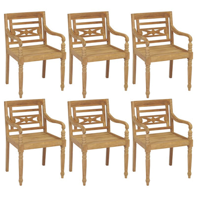 vidaXL Batavia Chairs with Cushions 4 pcs Solid Teak Wood