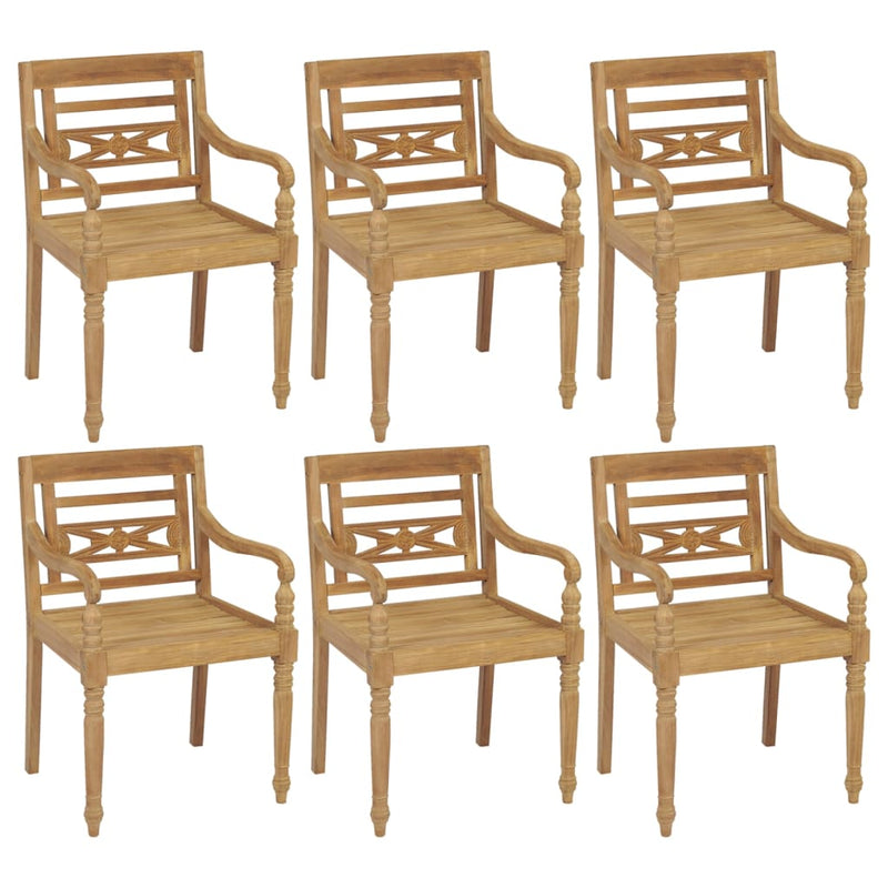 vidaXL Batavia Chairs with Cushions 4 pcs Solid Teak Wood