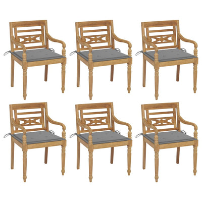 vidaXL Batavia Chairs with Cushions 4 pcs Solid Teak Wood