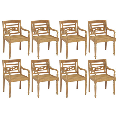 vidaXL Batavia Chairs with Cushions 4 pcs Solid Teak Wood