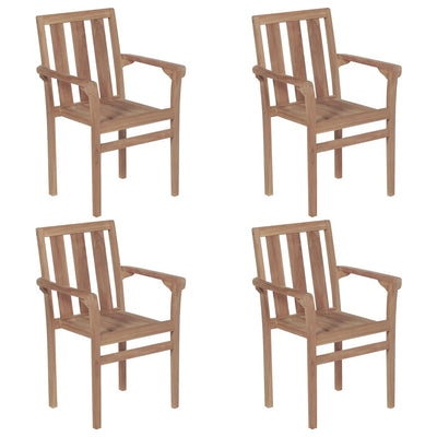 vidaXL Stackable Garden Chairs 6 pcs Solid Teak Wood