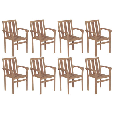 vidaXL Stackable Garden Chairs 6 pcs Solid Teak Wood
