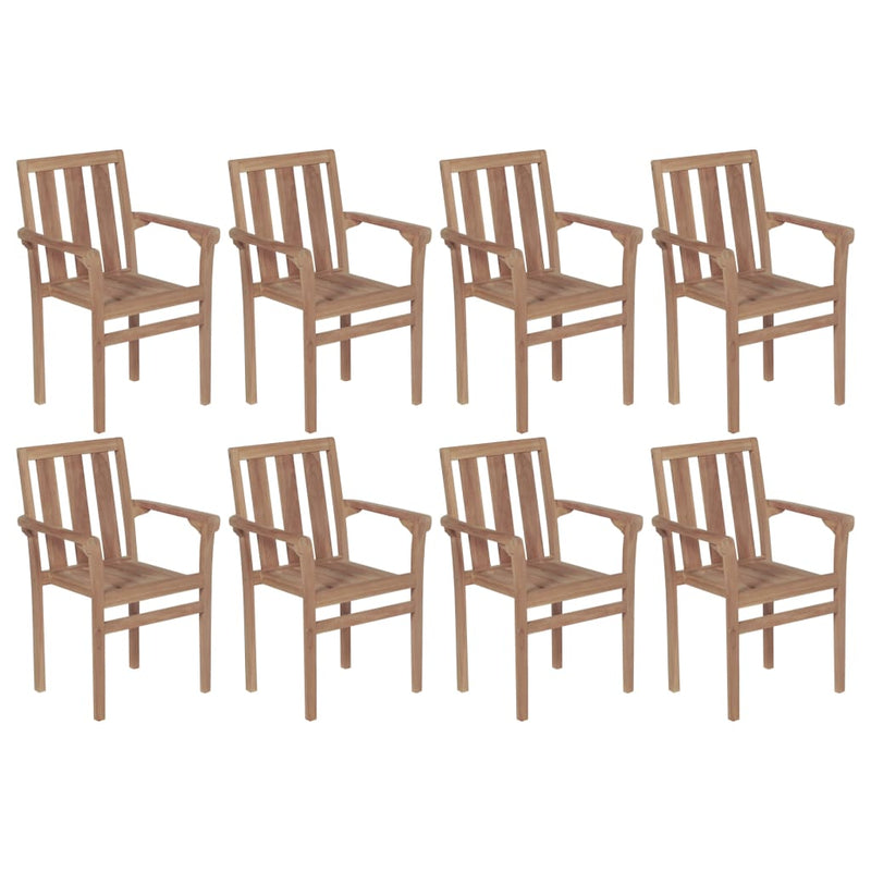 vidaXL Stackable Garden Chairs 6 pcs Solid Teak Wood