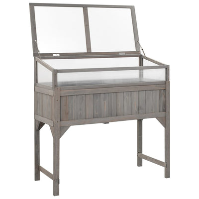 vidaXL Raised Bed with Greenhouse 110x54x120 cm Solid Fir Wood