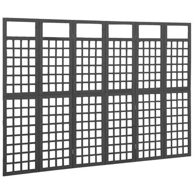 vidaXL 3-Panel Room Divider/Trellis Solid Fir Wood Black 121x180 cm