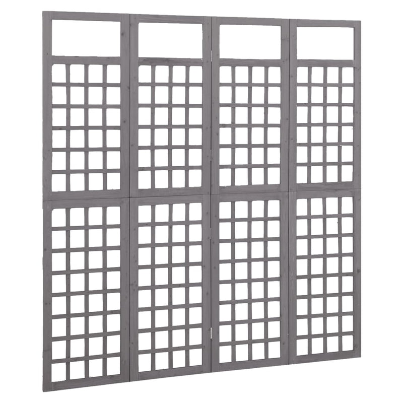 vidaXL 3-Panel Room Divider/Trellis Solid Fir Wood Black 121x180 cm