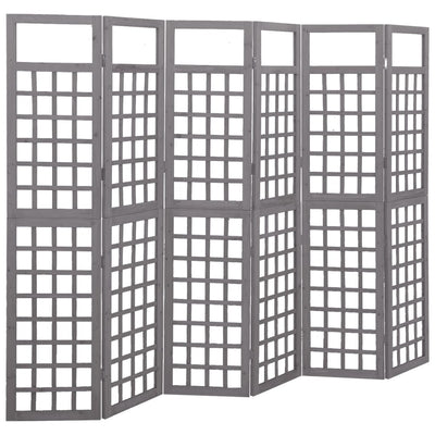 vidaXL 3-Panel Room Divider/Trellis Solid Fir Wood Black 121x180 cm