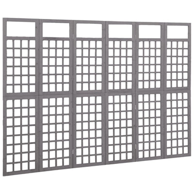 vidaXL 3-Panel Room Divider/Trellis Solid Fir Wood Black 121x180 cm