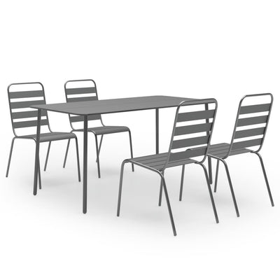 vidaXL 5 Piece Garden Dining Set Steel Dark Grey