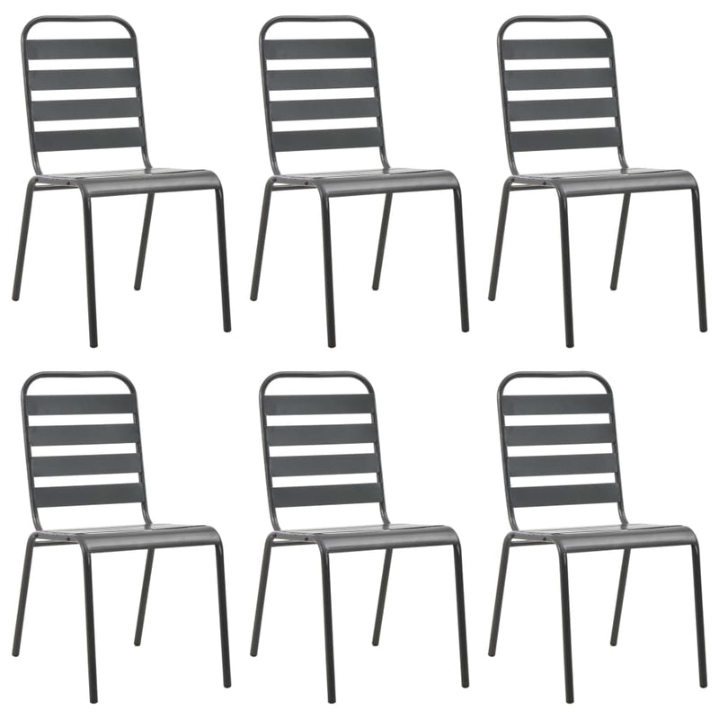 vidaXL 5 Piece Garden Dining Set Steel Dark Grey