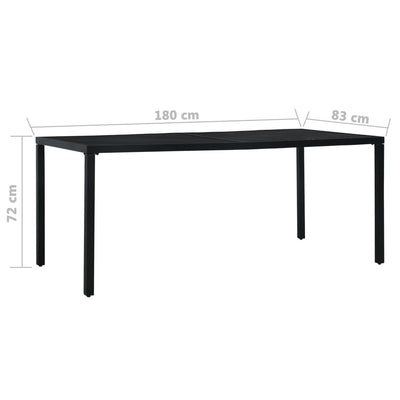 vidaXL 5 Piece Garden Dining Set Steel Black