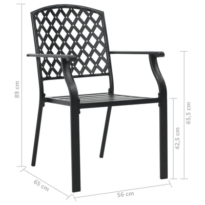 vidaXL 5 Piece Garden Dining Set Steel Black