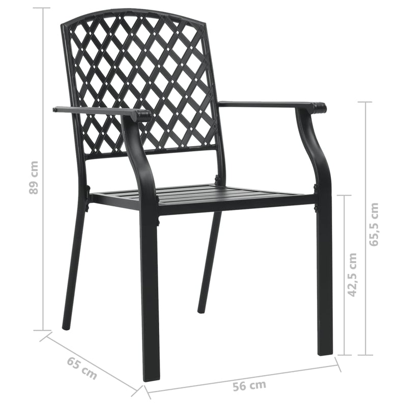 vidaXL 5 Piece Garden Dining Set Steel Black