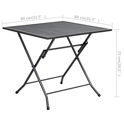 vidaXL 3 Piece Garden Dining Set Steel Anthracite