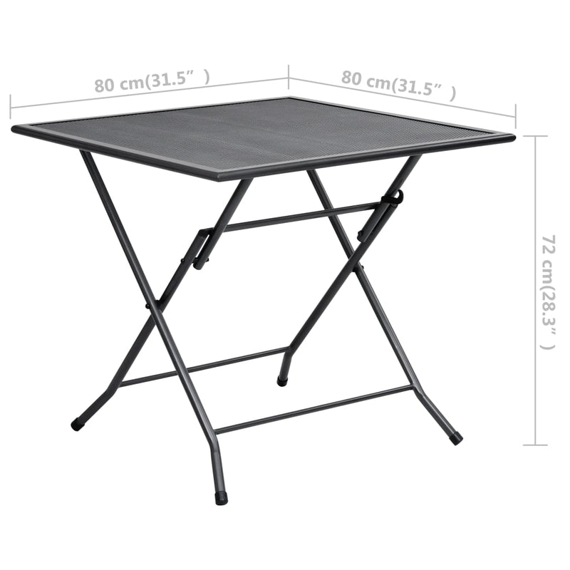 vidaXL 3 Piece Garden Dining Set Steel Anthracite