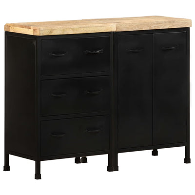 vidaXL Sideboard with 3 Drawers and 2 Doors Rough Mango Wood