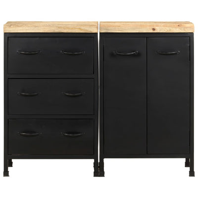 vidaXL Sideboard with 3 Drawers and 2 Doors Rough Mango Wood