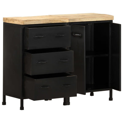 vidaXL Sideboard with 3 Drawers and 2 Doors Rough Mango Wood