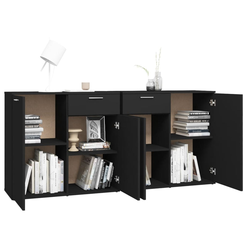 vidaXL Sideboard Black 160x36x75 cm Engineered Wood