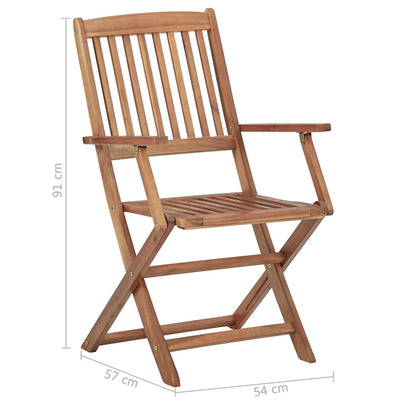vidaXL Folding Outdoor Chairs 8 pcs Solid Wood Acacia