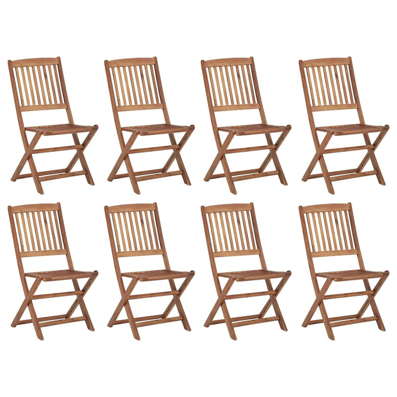 vidaXL Folding Outdoor Chairs 8 pcs Solid Wood Acacia