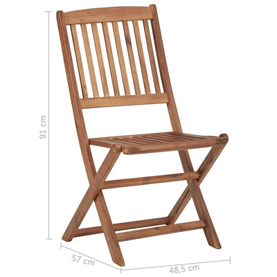 vidaXL Folding Outdoor Chairs 8 pcs Solid Wood Acacia