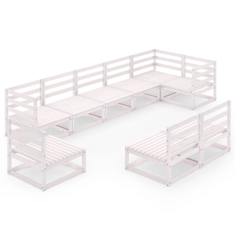 vidaXL 9 Piece Garden Lounge Set Grey Solid Pinewood