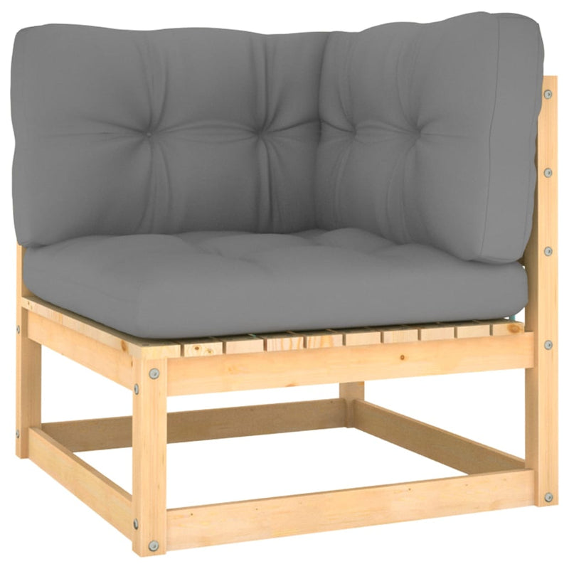 vidaXL 2-Seater Garden Sofa with Cushions Solid Wood Pine