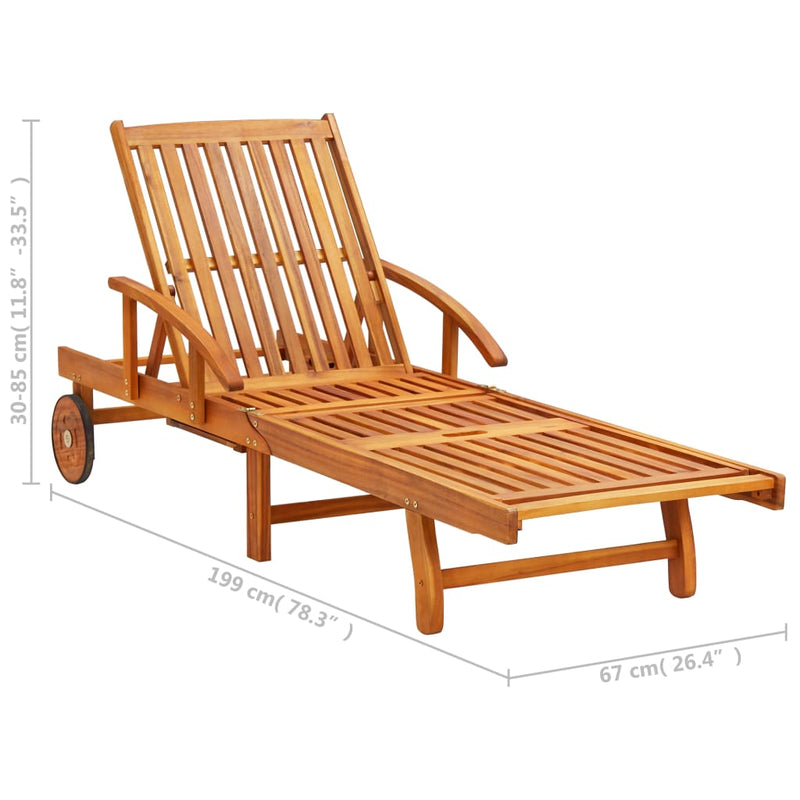 vidaXL Sun Loungers 2 pcs Solid Wood Acacia