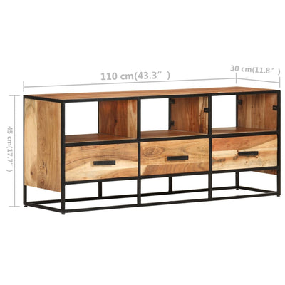 vidaXL TV Cabinet 110x30x45 cm Solid Acacia Wood